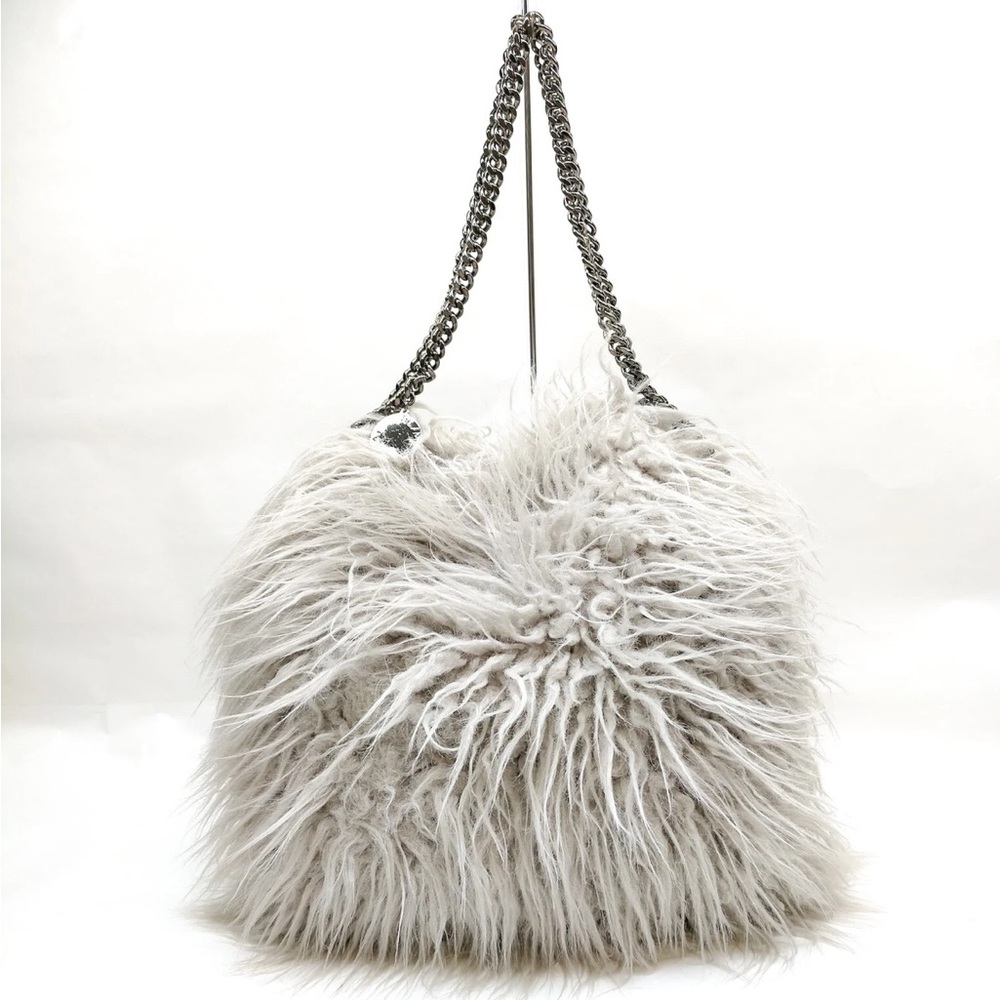 Stella McCartney Gray Faux Fur Shoulder Bag
